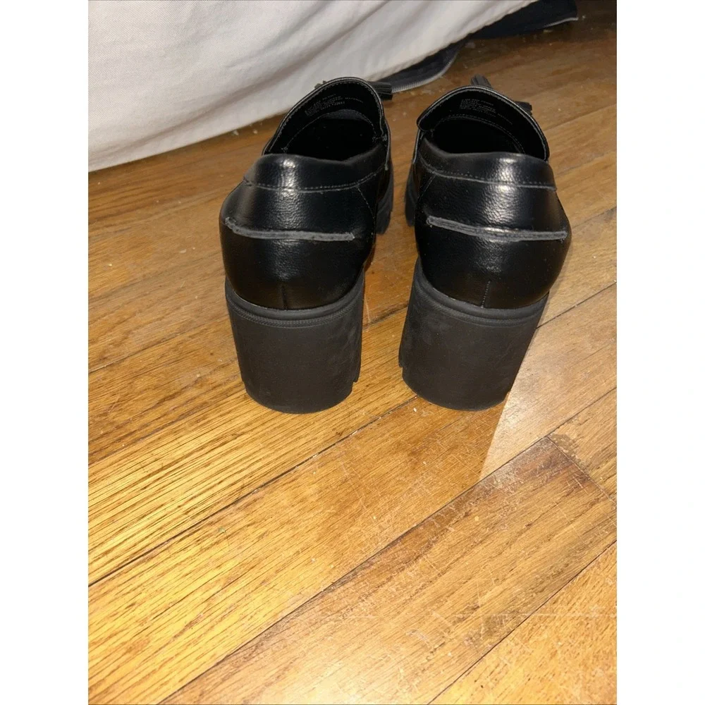 Chunky Heel Loafers Black y2k 9.5‎ A.N.A. Penny Goth Whimsigoth Academia Witchy